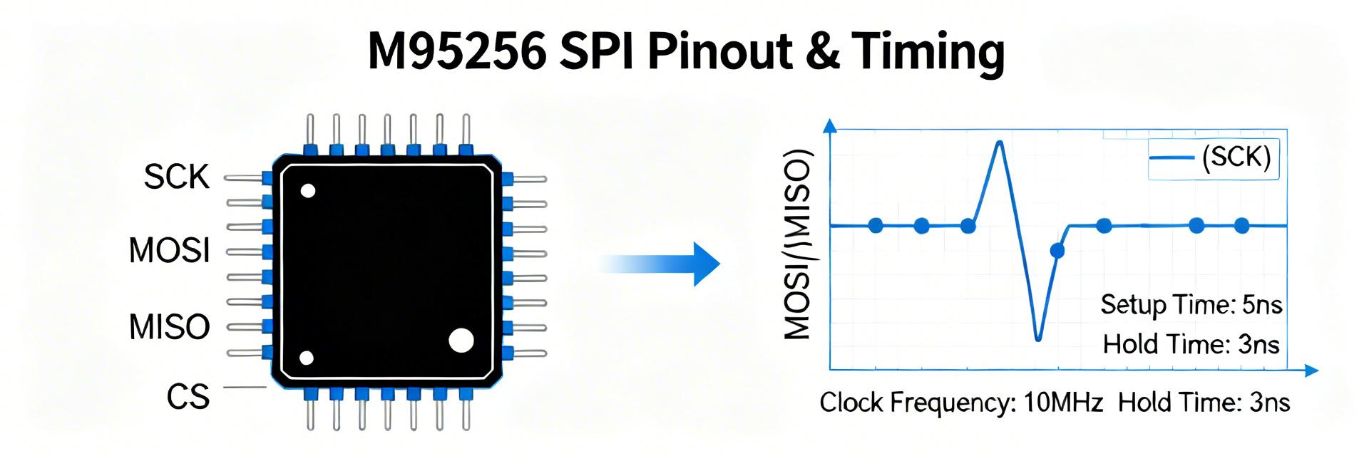 M95256-RMN6TP SPI EEPROM: Full Specs, Pinout & Timings
